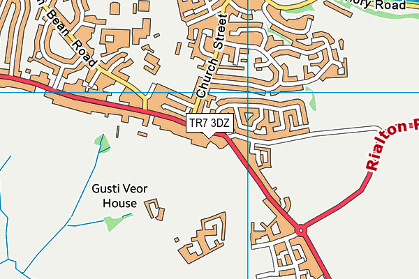 TR7 3DZ map - OS VectorMap District (Ordnance Survey)