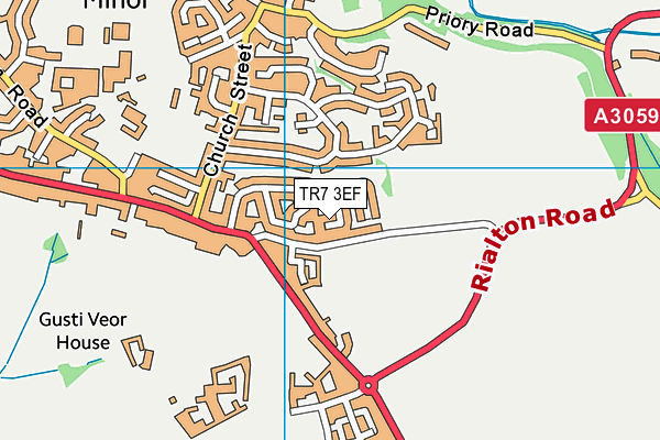 TR7 3EF map - OS VectorMap District (Ordnance Survey)