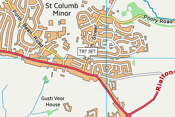 St Columb Minor Recreation Ground map (TR7 3ET) - OS VectorMap District (Ordnance Survey)