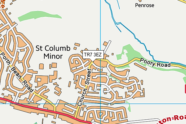 TR7 3EZ map - OS VectorMap District (Ordnance Survey)
