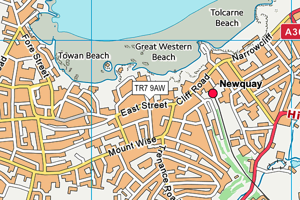 TR7 9AW map - OS VectorMap District (Ordnance Survey)