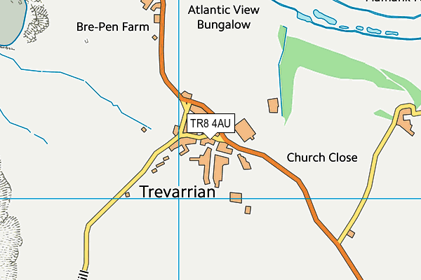 TR8 4AU map - OS VectorMap District (Ordnance Survey)