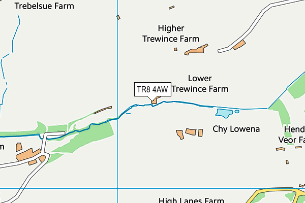 TR8 4AW map - OS VectorMap District (Ordnance Survey)