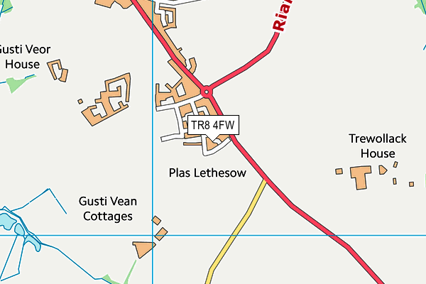 TR8 4FW map - OS VectorMap District (Ordnance Survey)