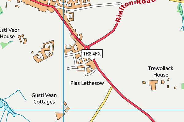 TR8 4FX map - OS VectorMap District (Ordnance Survey)