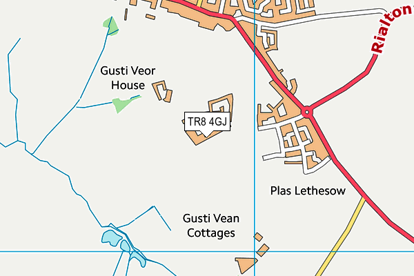 TR8 4GJ map - OS VectorMap District (Ordnance Survey)
