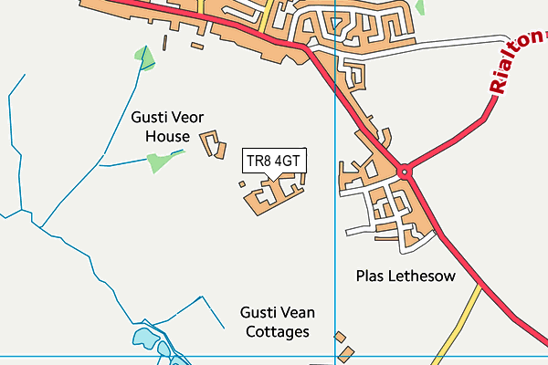 TR8 4GT map - OS VectorMap District (Ordnance Survey)