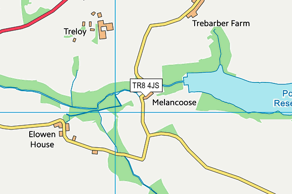 TR8 4JS map - OS VectorMap District (Ordnance Survey)