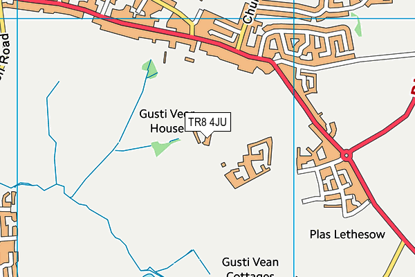TR8 4JU map - OS VectorMap District (Ordnance Survey)