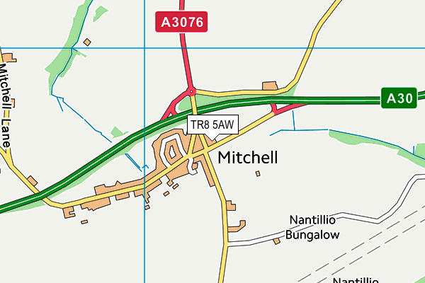 TR8 5AW map - OS VectorMap District (Ordnance Survey)