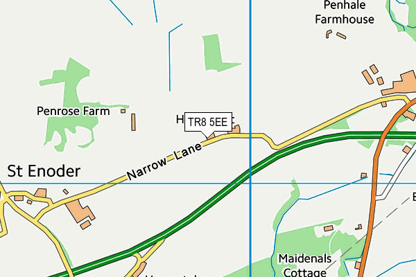 TR8 5EE map - OS VectorMap District (Ordnance Survey)