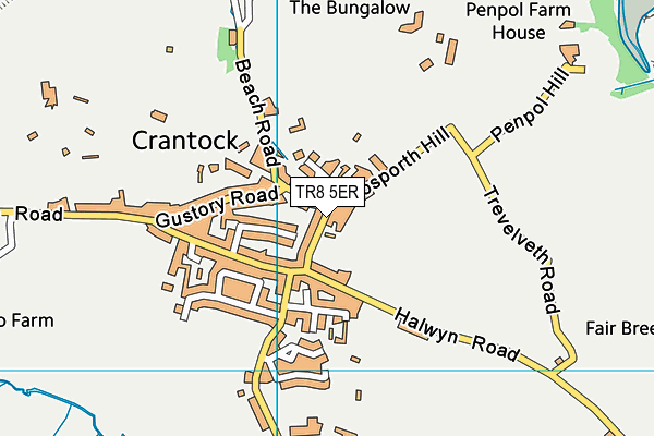 TR8 5ER map - OS VectorMap District (Ordnance Survey)