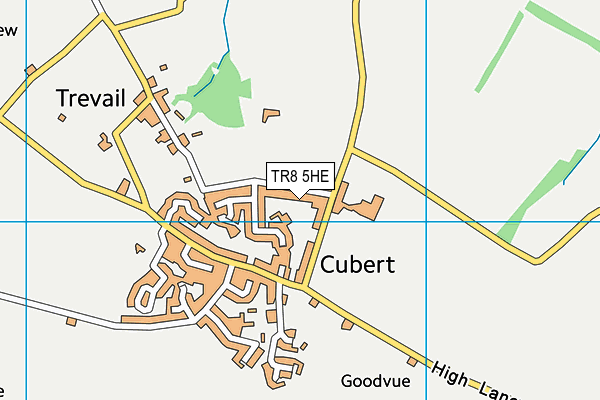 Cubert Primary School map (TR8 5HE) - OS VectorMap District (Ordnance Survey)