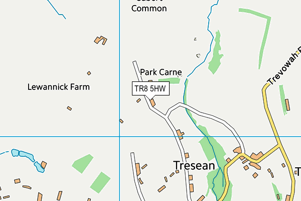 TR8 5HW map - OS VectorMap District (Ordnance Survey)