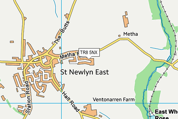 TR8 5NX map - OS VectorMap District (Ordnance Survey)