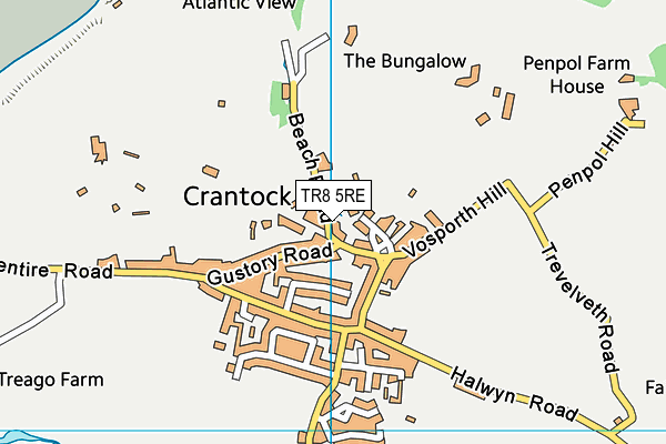 TR8 5RE map - OS VectorMap District (Ordnance Survey)