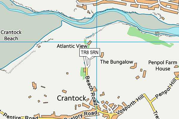 TR8 5RN map - OS VectorMap District (Ordnance Survey)