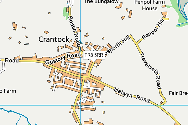 TR8 5RR map - OS VectorMap District (Ordnance Survey)