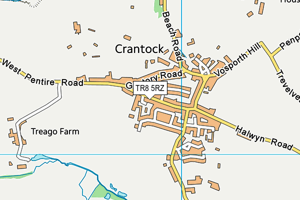 TR8 5RZ map - OS VectorMap District (Ordnance Survey)
