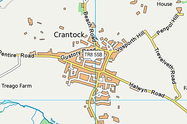 TR8 5SB map - OS VectorMap District (Ordnance Survey)