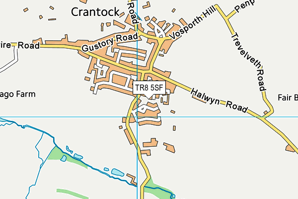 TR8 5SF map - OS VectorMap District (Ordnance Survey)