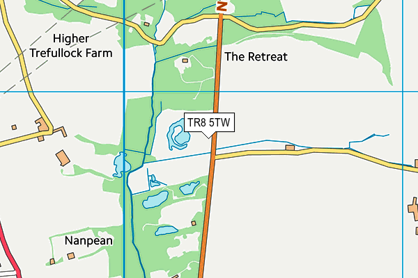 TR8 5TW map - OS VectorMap District (Ordnance Survey)