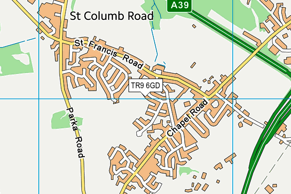 TR9 6GD map - OS VectorMap District (Ordnance Survey)