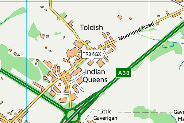 TR9 6GX map - OS VectorMap District (Ordnance Survey)