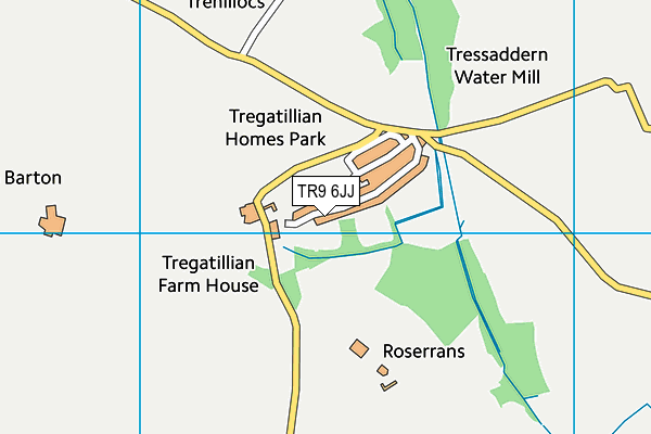 TR9 6JJ map - OS VectorMap District (Ordnance Survey)