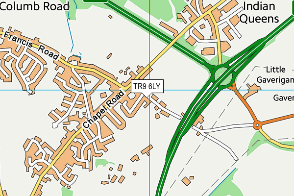 TR9 6LY map - OS VectorMap District (Ordnance Survey)