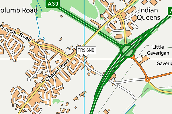 TR9 6NB map - OS VectorMap District (Ordnance Survey)