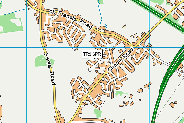 TR9 6PR map - OS VectorMap District (Ordnance Survey)