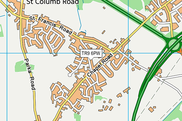 TR9 6PW map - OS VectorMap District (Ordnance Survey)