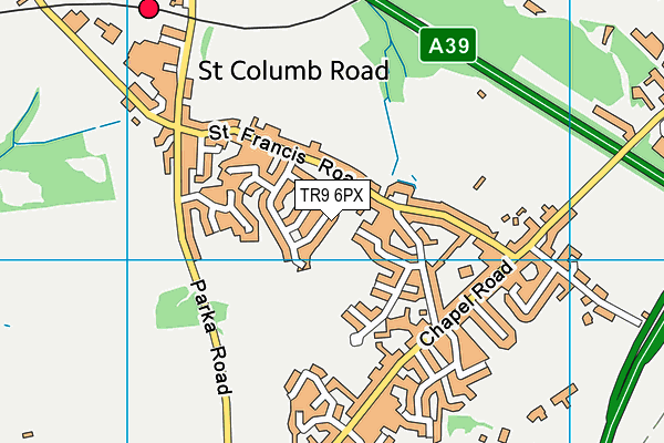 TR9 6PX map - OS VectorMap District (Ordnance Survey)