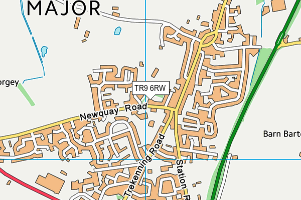 St Columb Major Academy map (TR9 6RW) - OS VectorMap District (Ordnance Survey)