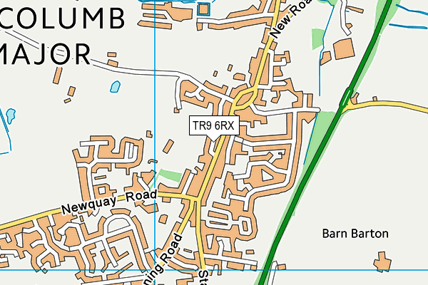 St Columb (Major) Recreation Ground map (TR9 6RX) - OS VectorMap District (Ordnance Survey)