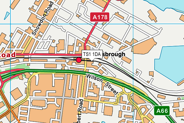 TS1 1DA map - OS VectorMap District (Ordnance Survey)