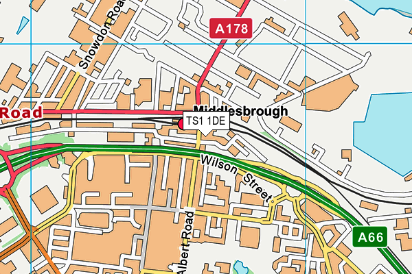 TS1 1DE map - OS VectorMap District (Ordnance Survey)