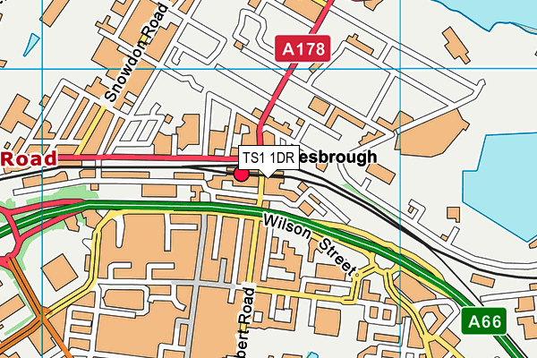 TS1 1DR map - OS VectorMap District (Ordnance Survey)