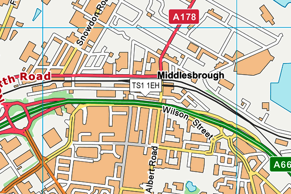 TS1 1EH map - OS VectorMap District (Ordnance Survey)