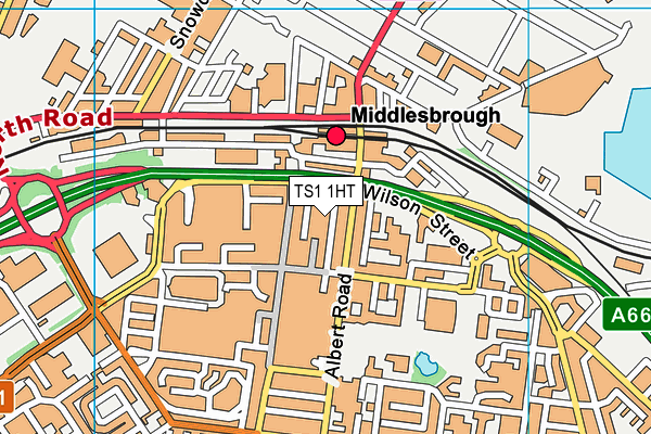 TS1 1HT map - OS VectorMap District (Ordnance Survey)