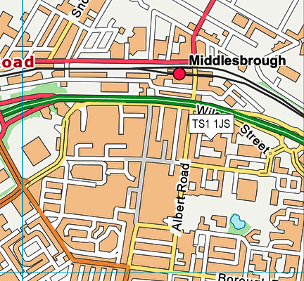 TS1 1JS map - OS VectorMap District (Ordnance Survey)