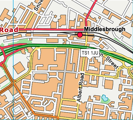 TS1 1JU map - OS VectorMap District (Ordnance Survey)