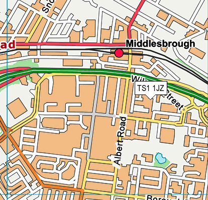 TS1 1JZ map - OS VectorMap District (Ordnance Survey)