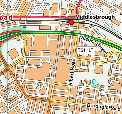 TS1 1LT map - OS VectorMap District (Ordnance Survey)