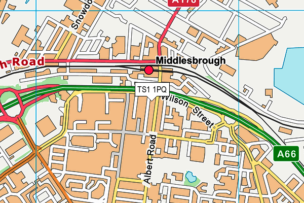 TS1 1PQ map - OS VectorMap District (Ordnance Survey)