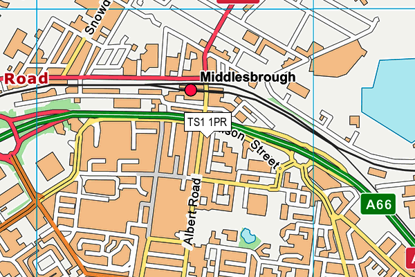 TS1 1PR map - OS VectorMap District (Ordnance Survey)