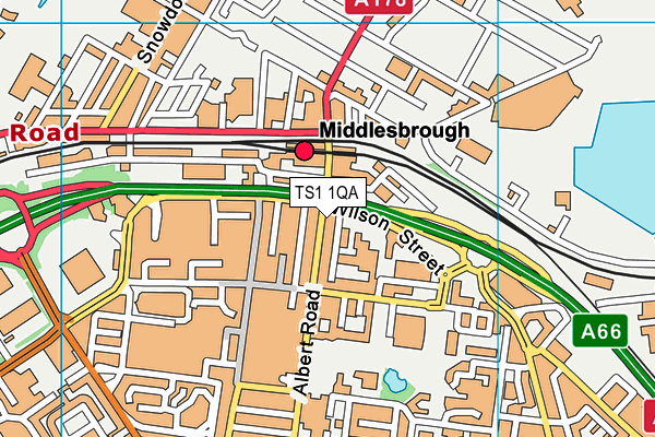 TS1 1QA map - OS VectorMap District (Ordnance Survey)