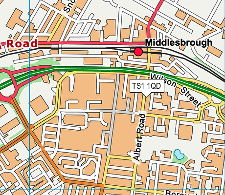 TS1 1QD map - OS VectorMap District (Ordnance Survey)