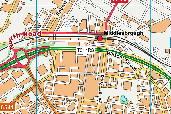 TS1 1RG map - OS VectorMap District (Ordnance Survey)